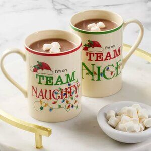 Lenox Christmas mug set - are you Naughty or Nice? BRAND NEW in box
